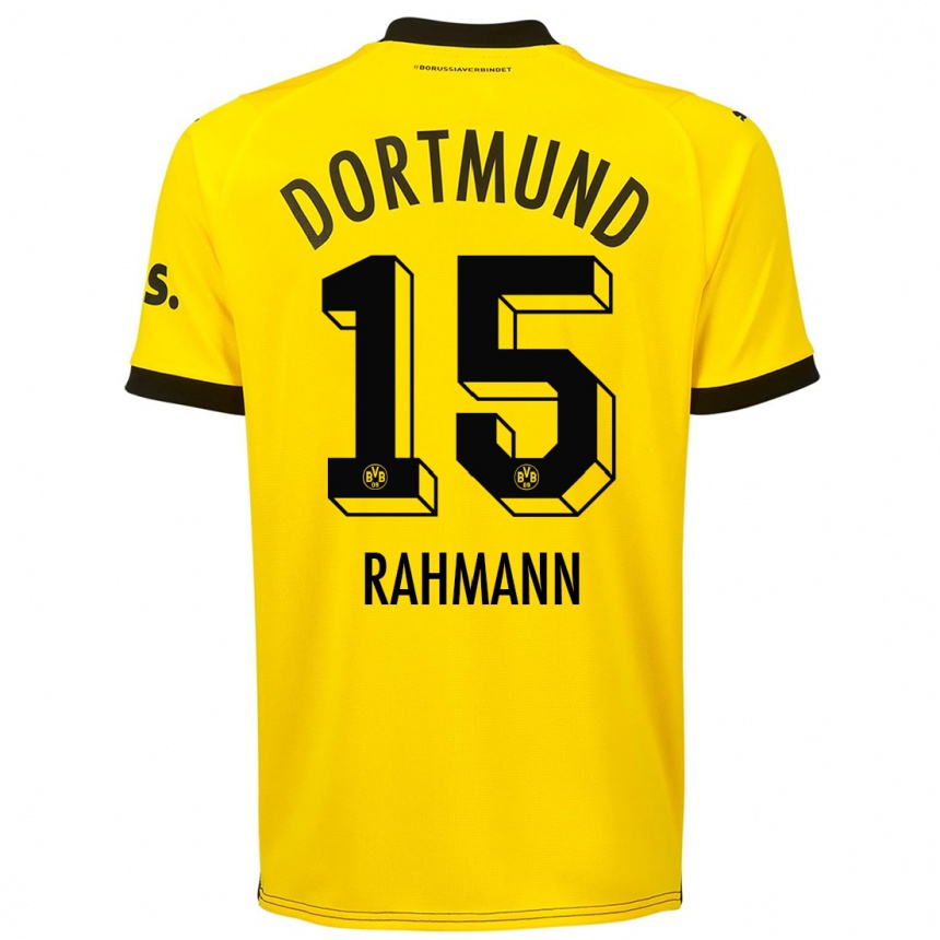 Niño Fútbol Camiseta Luke Rahmann #15 Amarillo 1ª Equipación 2023/24 Perú