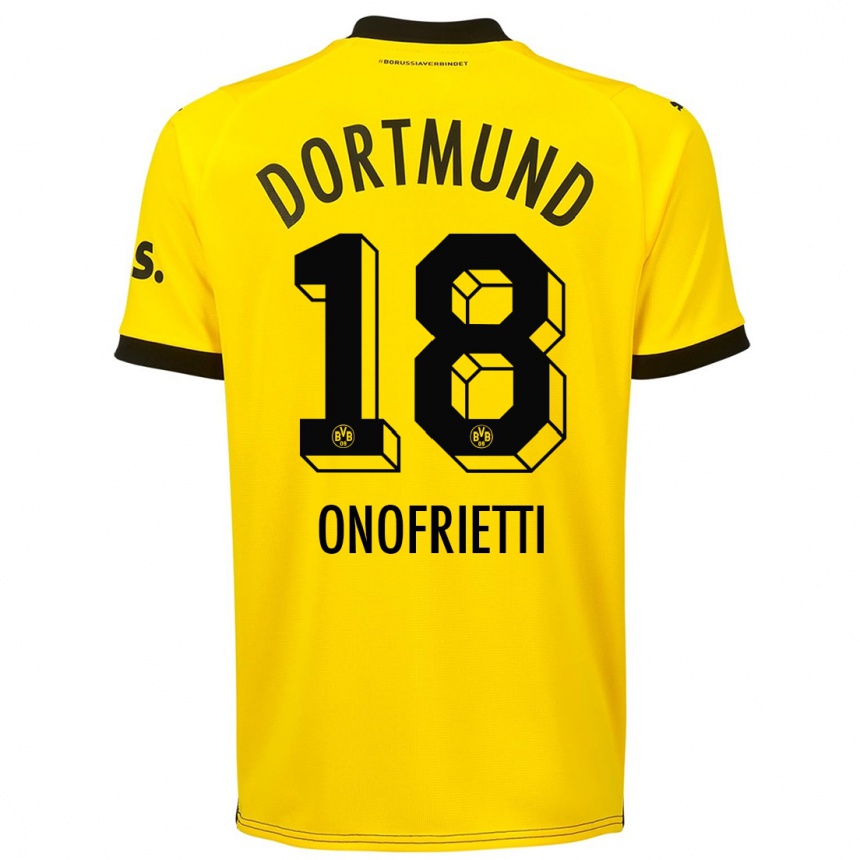 Niño Fútbol Camiseta Vincenzo Onofrietti #18 Amarillo 1ª Equipación 2023/24 Perú