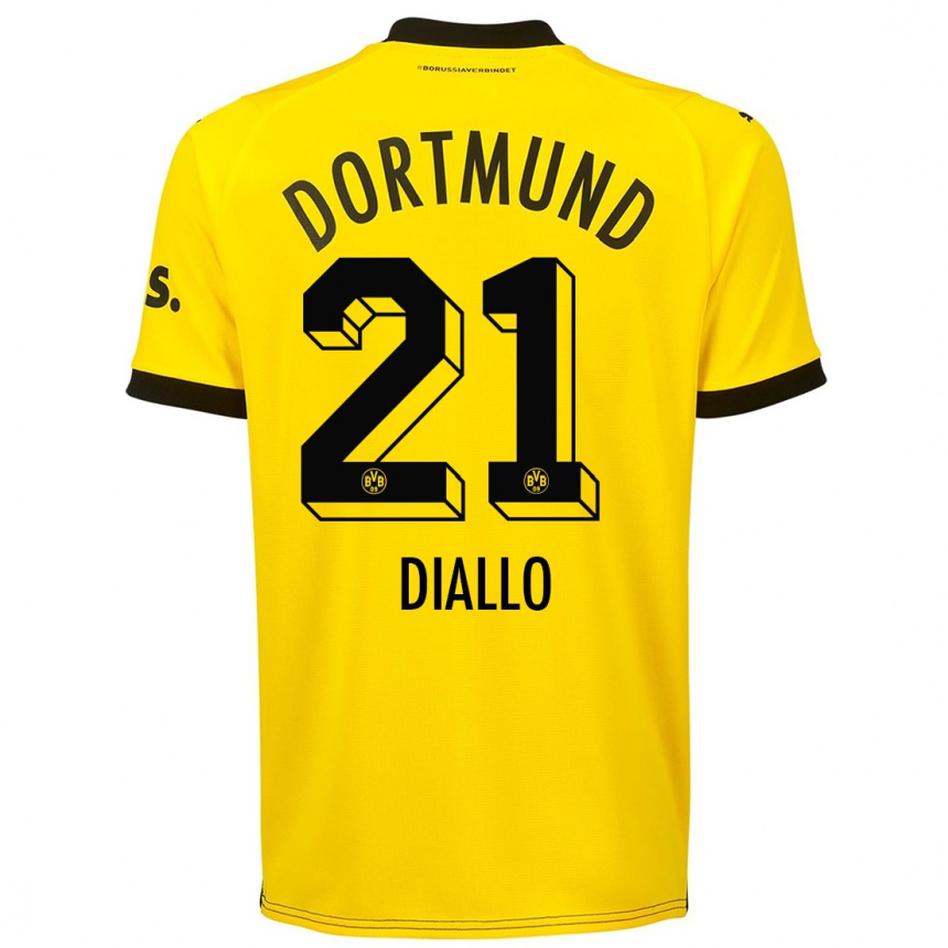 Niño Fútbol Camiseta Ousmane Diallo #21 Amarillo 1ª Equipación 2023/24 Perú