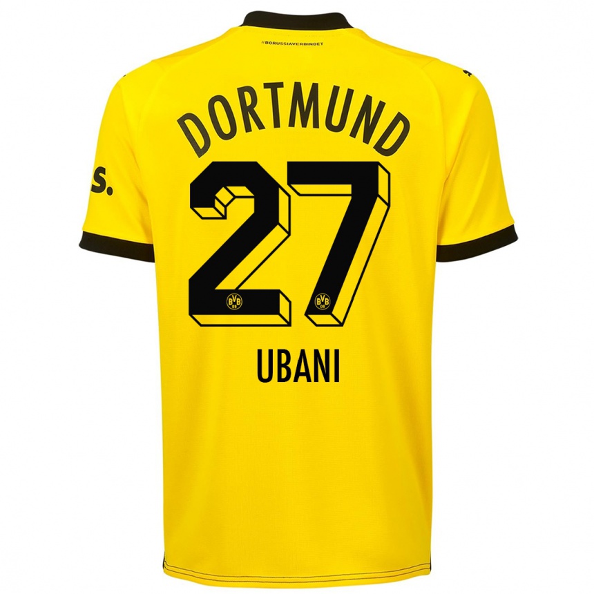 Niño Fútbol Camiseta Marlon Ubani #27 Amarillo 1ª Equipación 2023/24 Perú