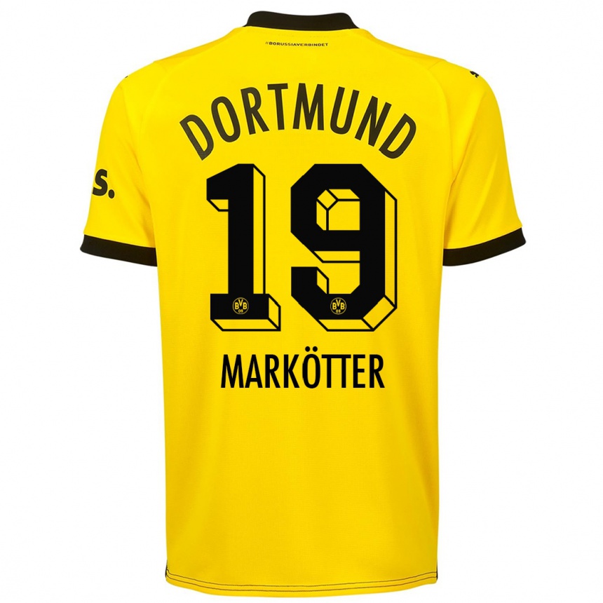 Niño Fútbol Camiseta Jonah Markötter #19 Amarillo 1ª Equipación 2023/24 Perú