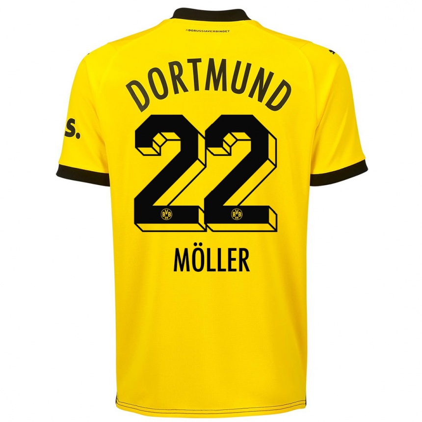 Niño Fútbol Camiseta Paul Möller #22 Amarillo 1ª Equipación 2023/24 Perú