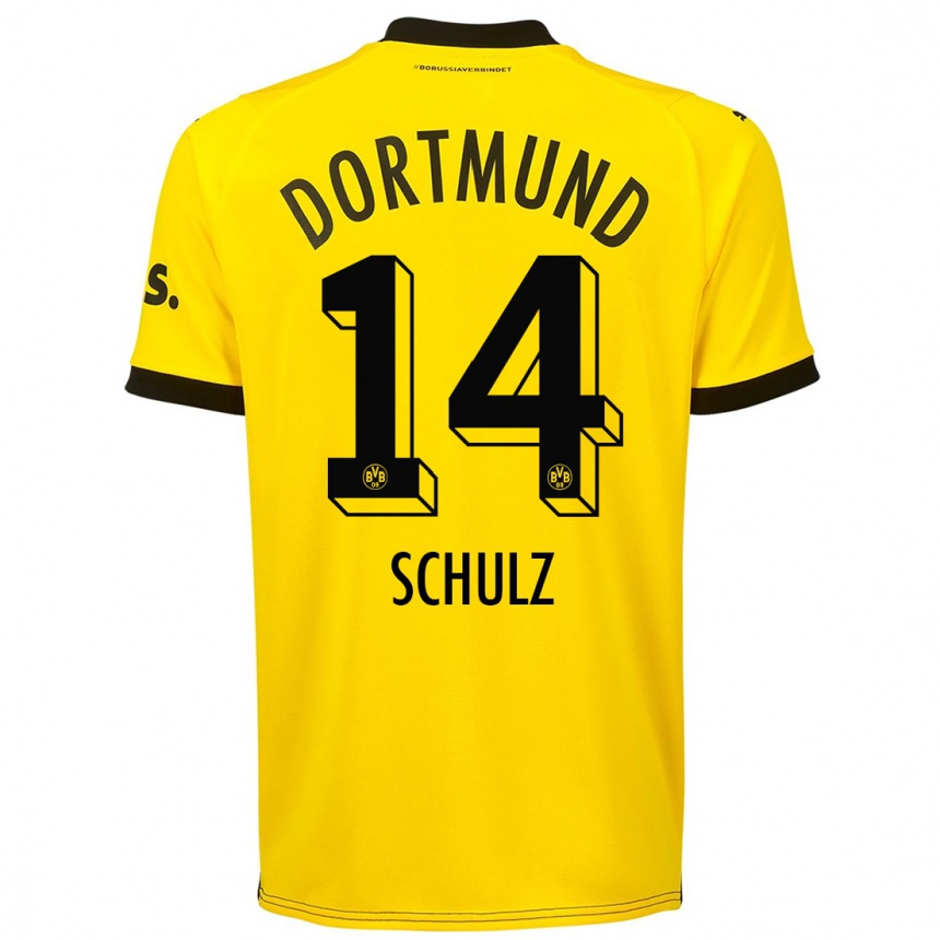 Niño Fútbol Camiseta Nico Schulz #14 Amarillo 1ª Equipación 2023/24 Perú