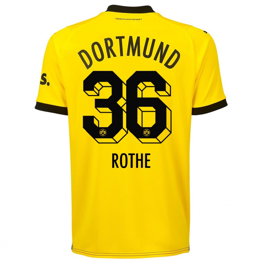 Niño Fútbol Camiseta Tom Rothe #36 Amarillo 1ª Equipación 2023/24 Perú