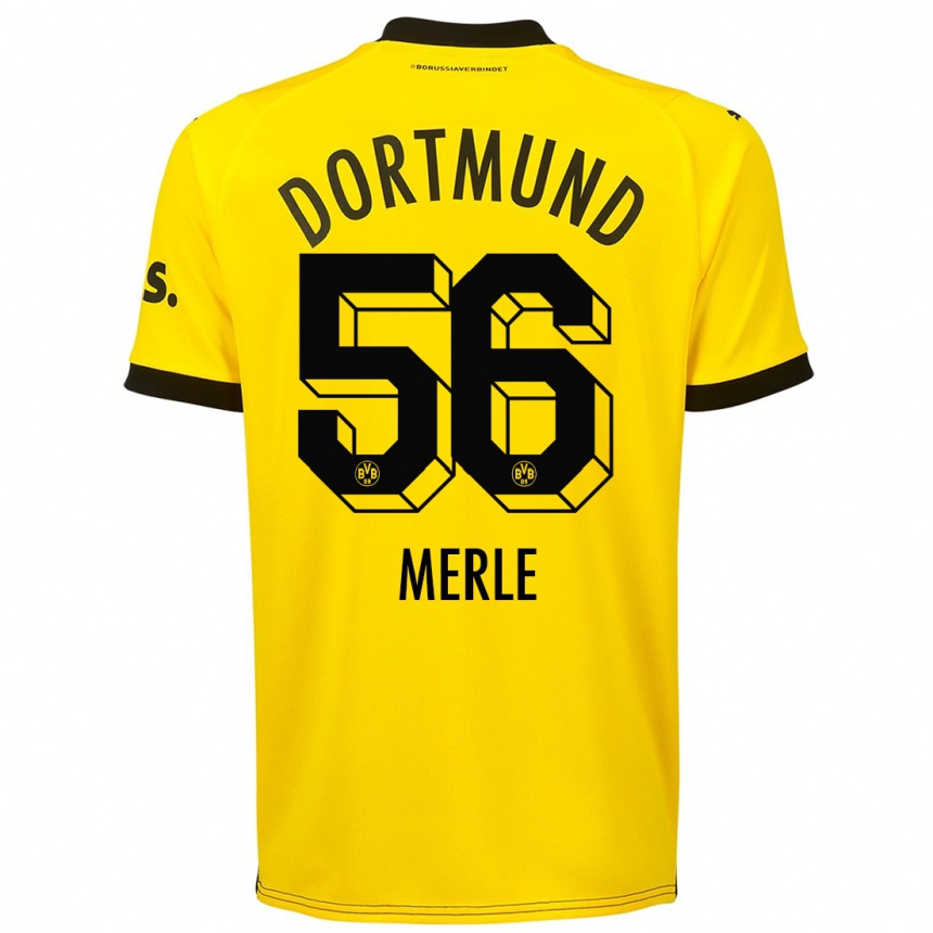 Niño Fútbol Camiseta Albers Merle #56 Amarillo 1ª Equipación 2023/24 Perú