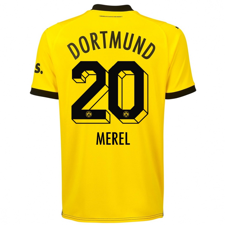 Niño Fútbol Camiseta Freriks Merel #20 Amarillo 1ª Equipación 2023/24 Perú