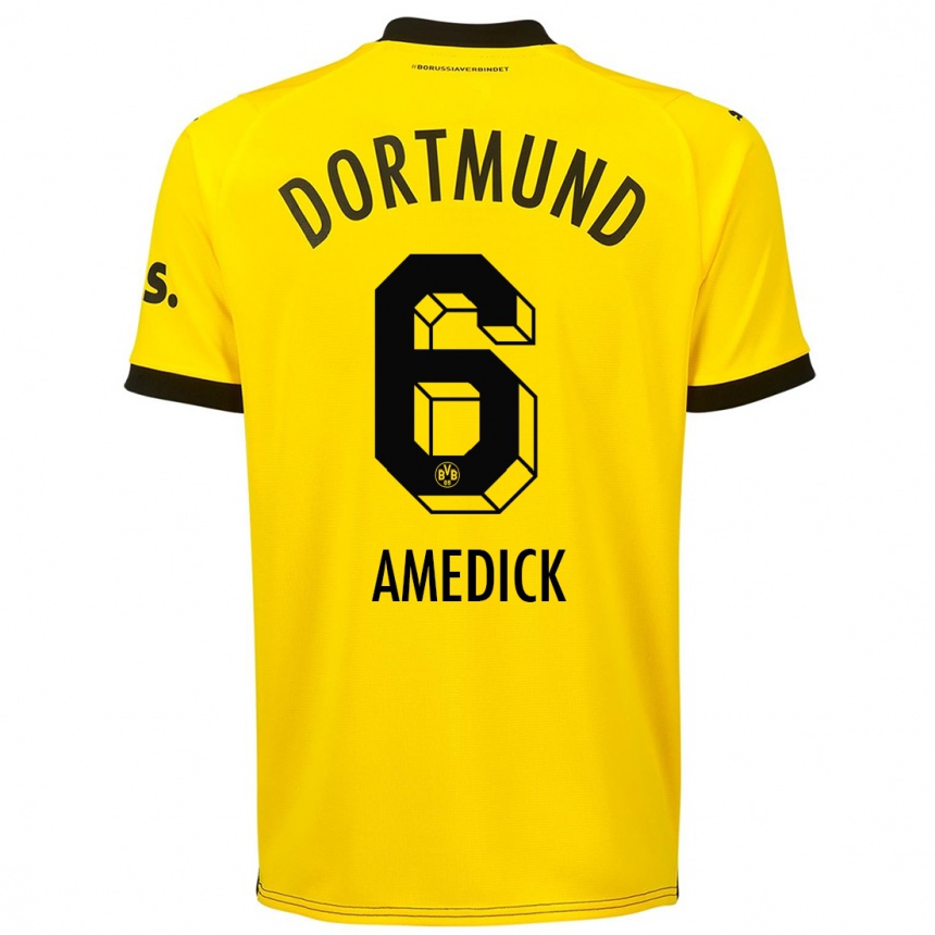 Niño Fútbol Camiseta Maik Amedick #6 Amarillo 1ª Equipación 2023/24 Perú