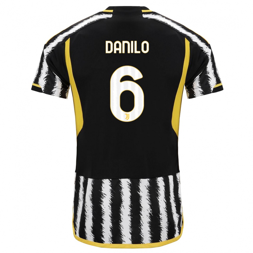 Niño Fútbol Camiseta Danilo #6 Blanco Negro 1ª Equipación 2023/24 Perú