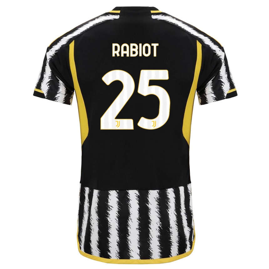 Niño Fútbol Camiseta Adrien Rabiot #25 Blanco Negro 1ª Equipación 2023/24 Perú