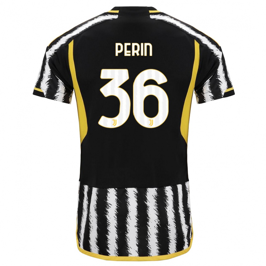 Niño Fútbol Camiseta Mattia Perin #36 Blanco Negro 1ª Equipación 2023/24 Perú