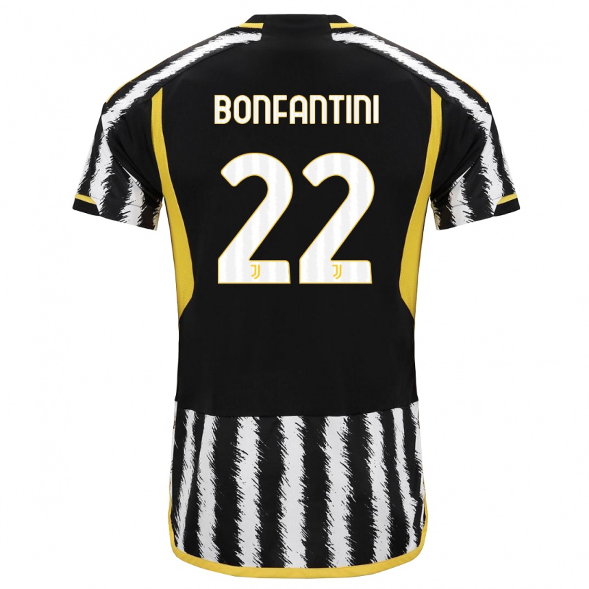 Niño Fútbol Camiseta Agnese Bonfantini #22 Blanco Negro 1ª Equipación 2023/24 Perú