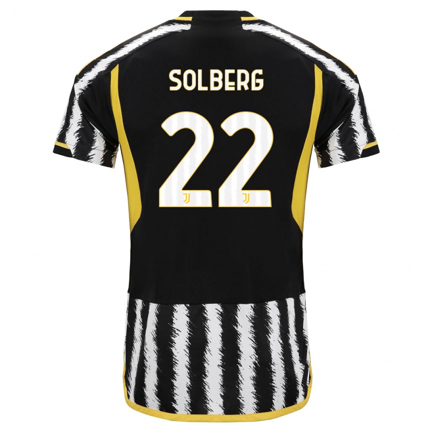 Niño Fútbol Camiseta Elias Solberg #22 Blanco Negro 1ª Equipación 2023/24 Perú