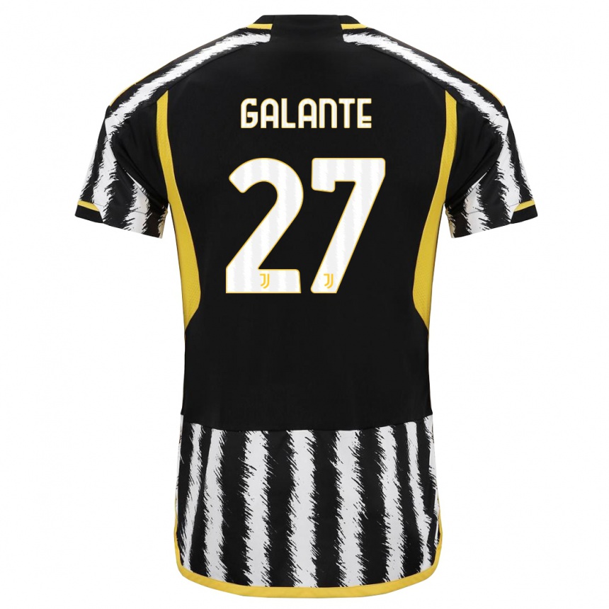 Niño Fútbol Camiseta Tommaso Galante #27 Blanco Negro 1ª Equipación 2023/24 Perú