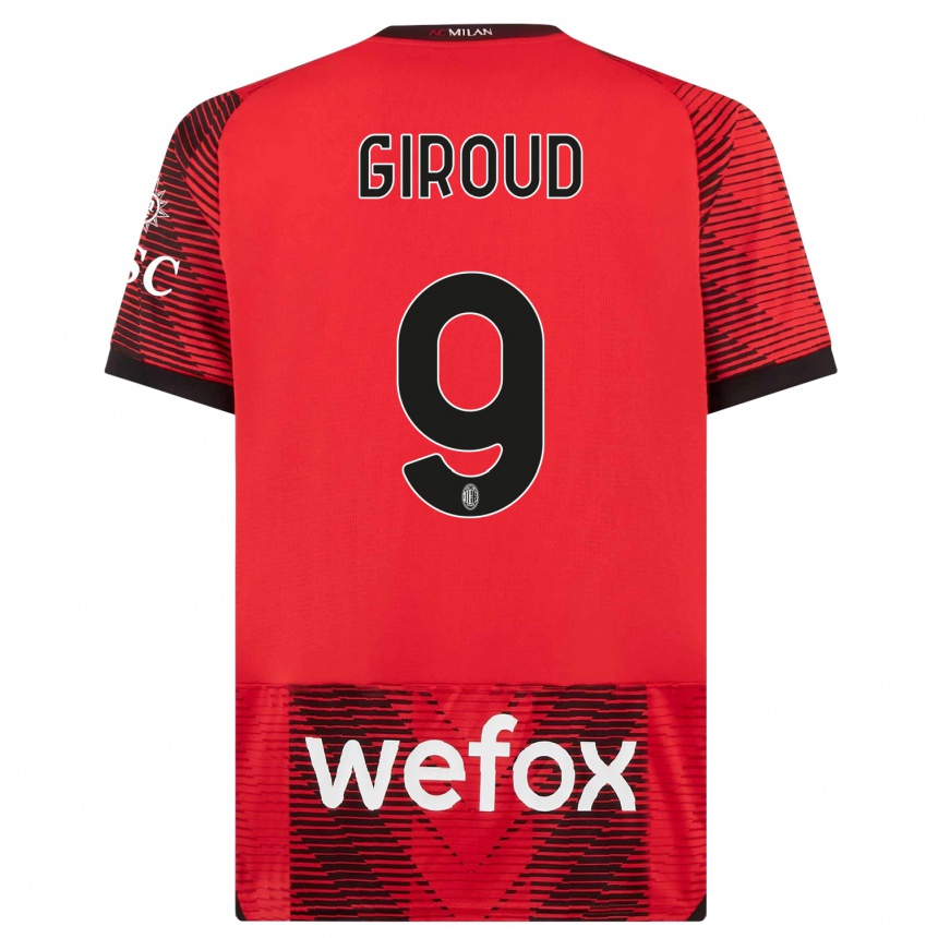 Niño Fútbol Camiseta Olivier Giroud #9 Negro Rojo 1ª Equipación 2023/24 Perú