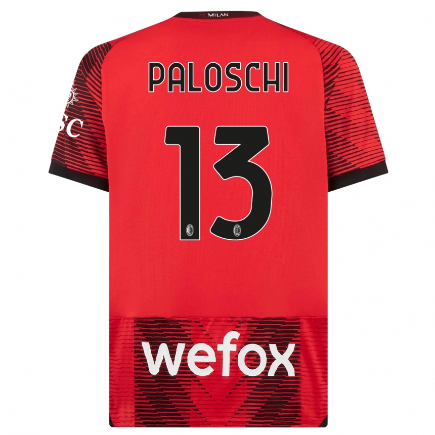 Niño Fútbol Camiseta Dorian Paloschi #13 Negro Rojo 1ª Equipación 2023/24 Perú