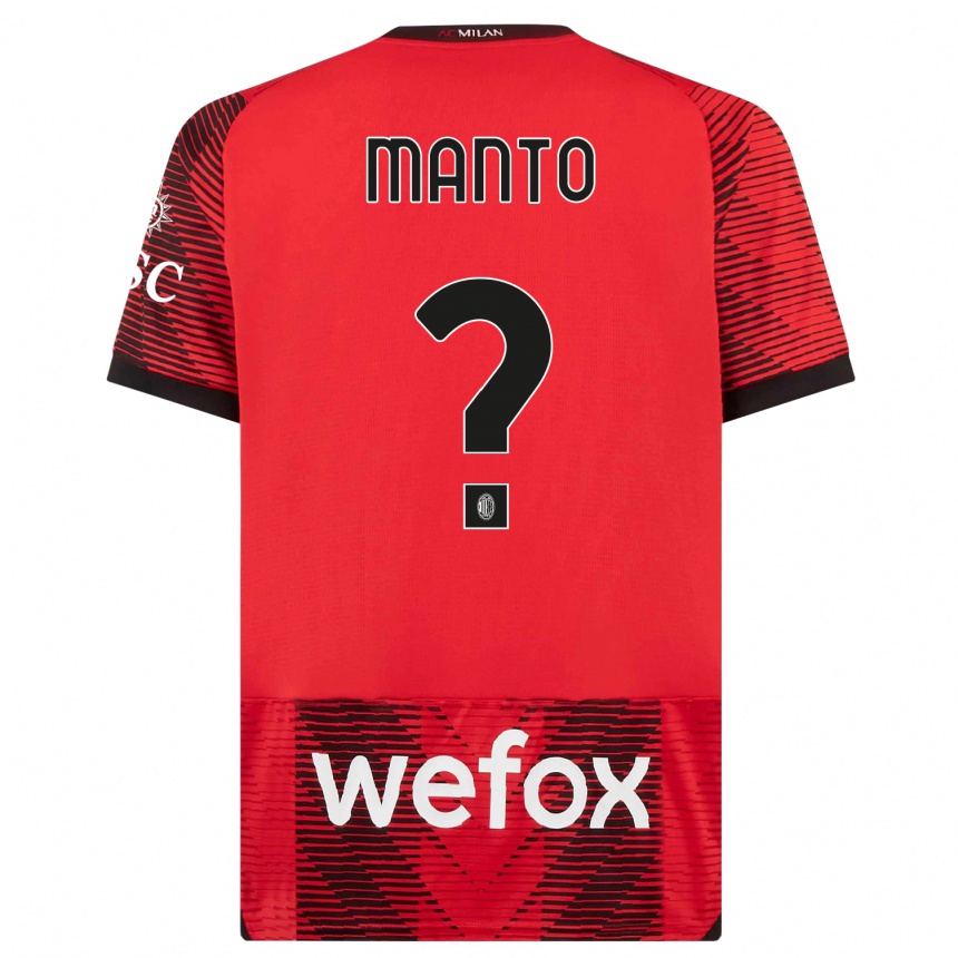 Niño Fútbol Camiseta Gaetano Manto #0 Negro Rojo 1ª Equipación 2023/24 Perú