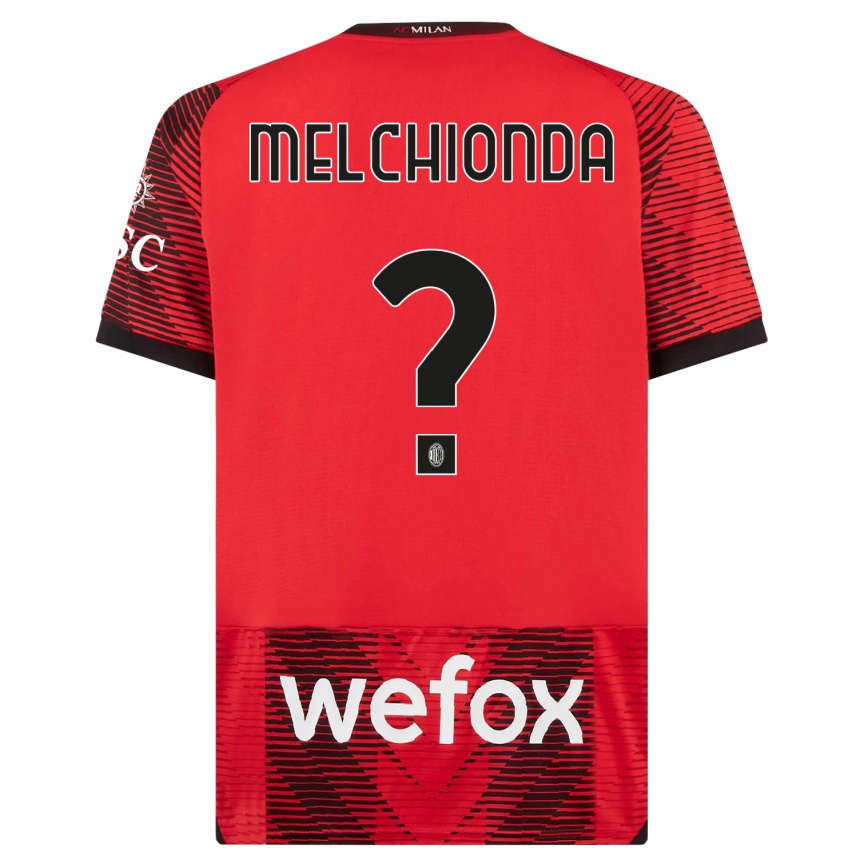 Niño Fútbol Camiseta Marco Melchionda #0 Negro Rojo 1ª Equipación 2023/24 Perú