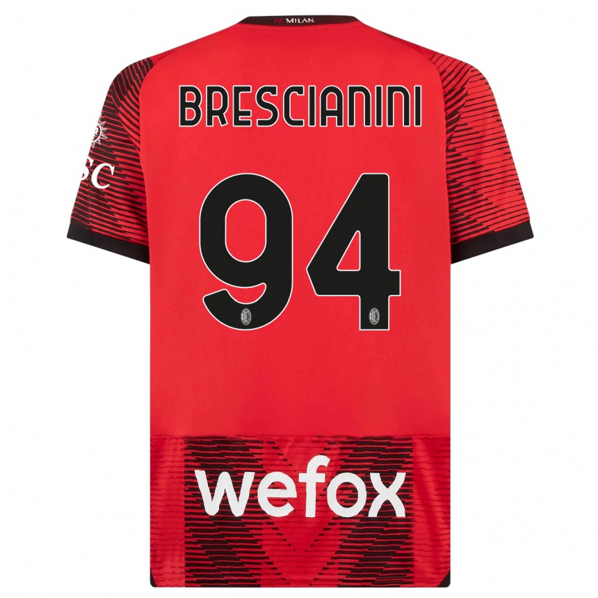 Niño Fútbol Camiseta Marco Brescianini #94 Negro Rojo 1ª Equipación 2023/24 Perú