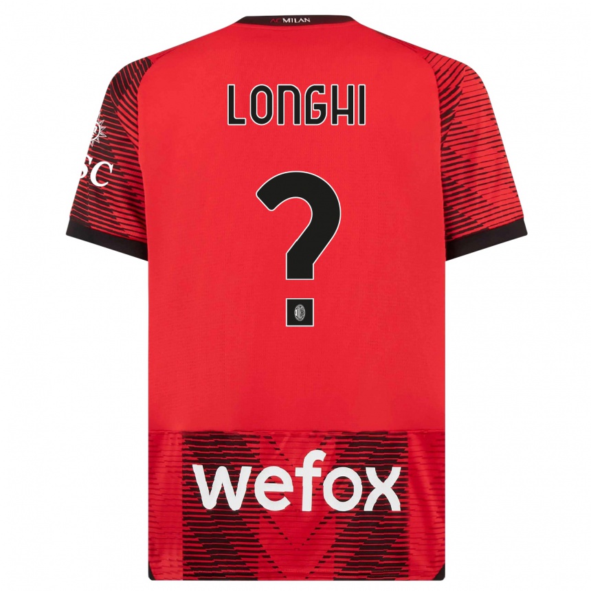 Niño Fútbol Camiseta Jordan Longhi #0 Negro Rojo 1ª Equipación 2023/24 Perú