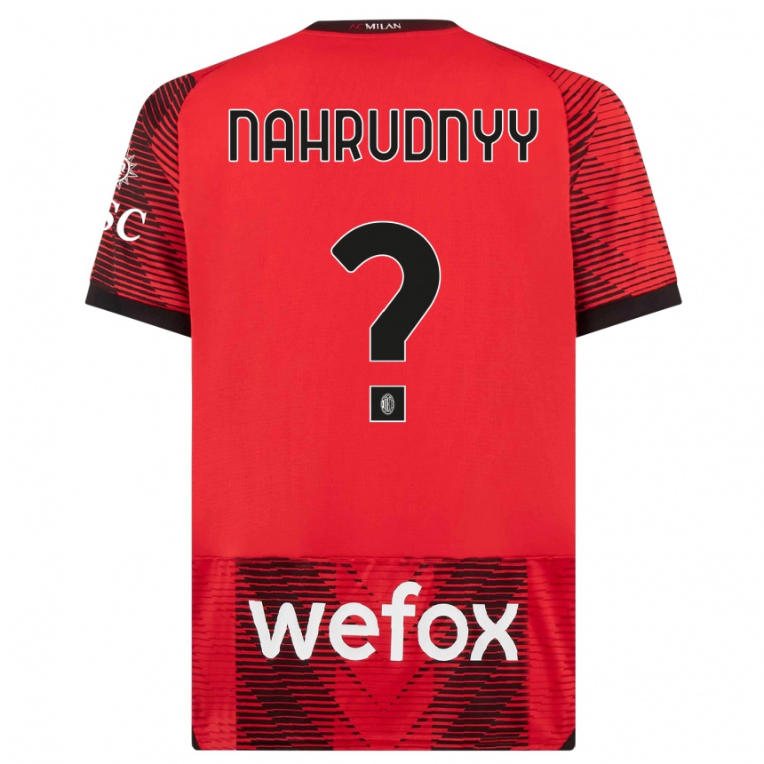 Niño Fútbol Camiseta Vladislav Nahrudnyy #0 Negro Rojo 1ª Equipación 2023/24 Perú