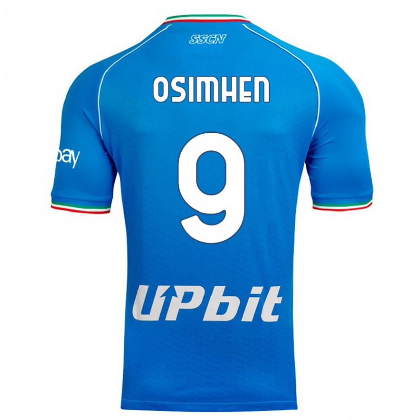 Niño Fútbol Camiseta Victor Osimhen #9 Cielo Azul 1ª Equipación 2023/24 Perú