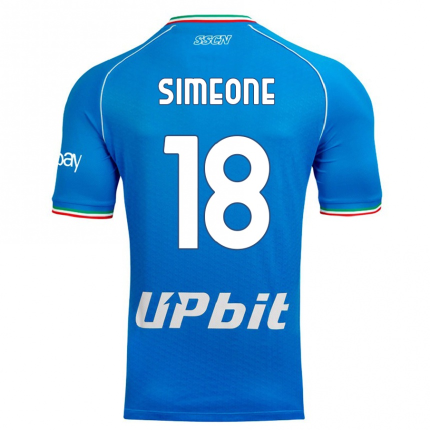 Niño Fútbol Camiseta Giovanni Simeone #18 Cielo Azul 1ª Equipación 2023/24 Perú