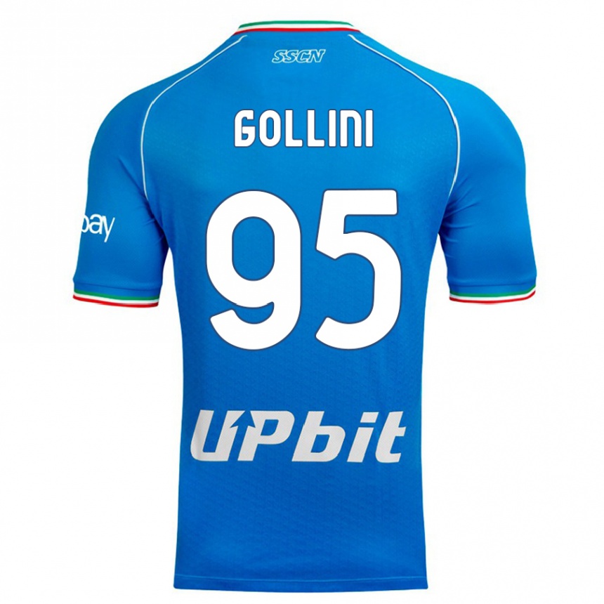 Niño Fútbol Camiseta Pierluigi Gollini #95 Cielo Azul 1ª Equipación 2023/24 Perú