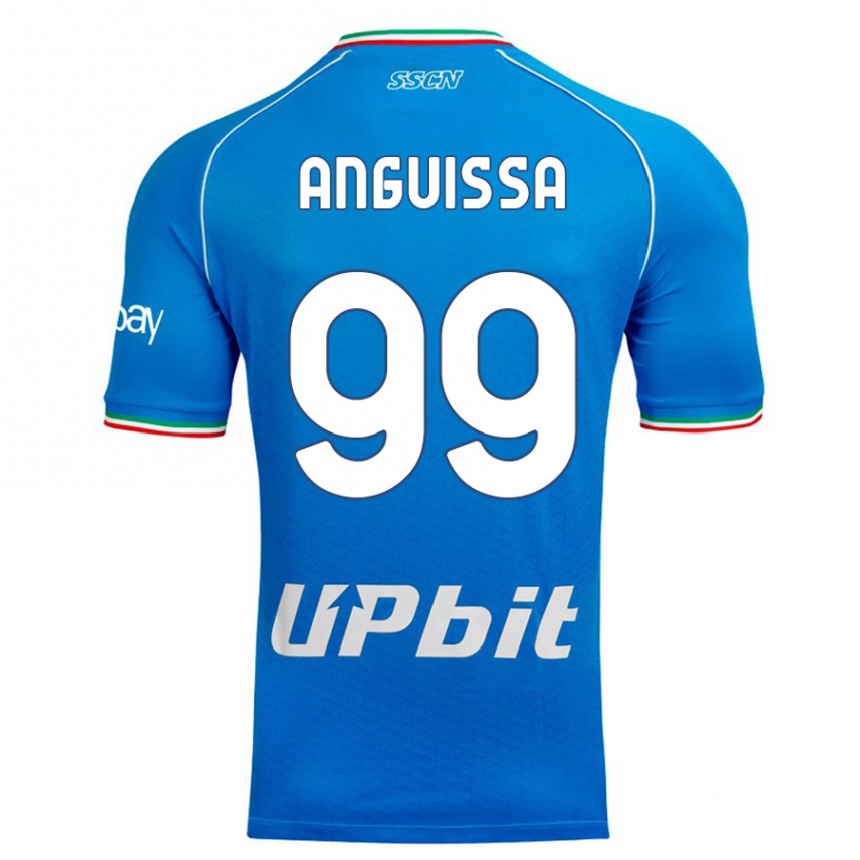 Niño Fútbol Camiseta Andre Zambo Anguissa #99 Cielo Azul 1ª Equipación 2023/24 Perú