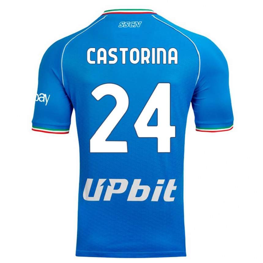 Niño Fútbol Camiseta Alessandro Castorina #24 Cielo Azul 1ª Equipación 2023/24 Perú