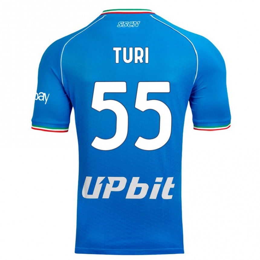 Niño Fútbol Camiseta Claudio Turi #55 Cielo Azul 1ª Equipación 2023/24 Perú