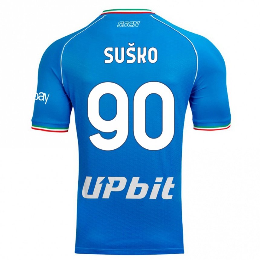 Niño Fútbol Camiseta Daniel Suško #90 Cielo Azul 1ª Equipación 2023/24 Perú