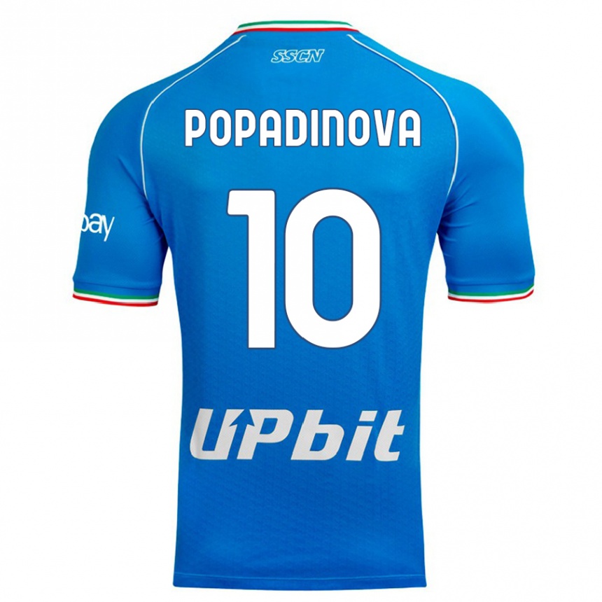 Niño Fútbol Camiseta Evdokiya Popadinova #10 Cielo Azul 1ª Equipación 2023/24 Perú