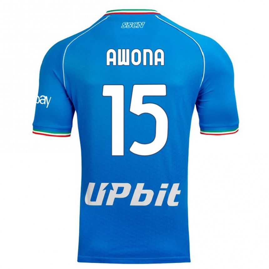 Niño Fútbol Camiseta Aurelle Awona #15 Cielo Azul 1ª Equipación 2023/24 Perú