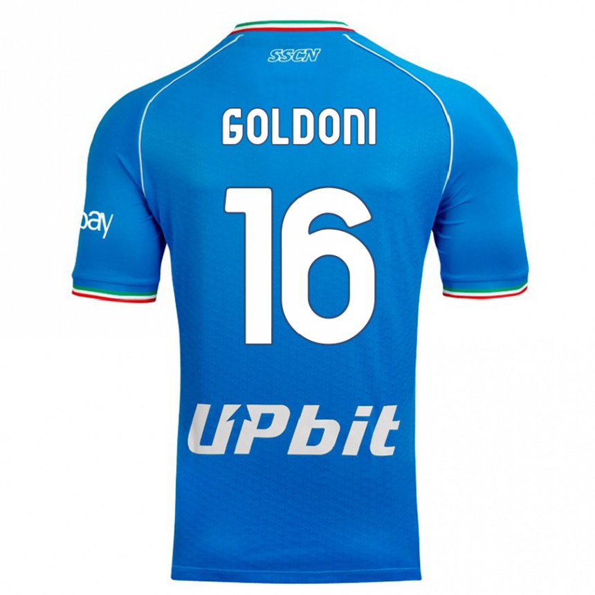 Niño Fútbol Camiseta Eleonora Goldoni #16 Cielo Azul 1ª Equipación 2023/24 Perú