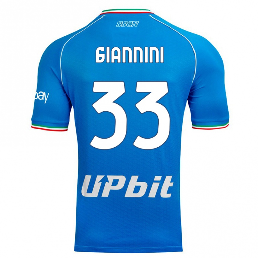 Niño Fútbol Camiseta Enrico Giannini #33 Cielo Azul 1ª Equipación 2023/24 Perú