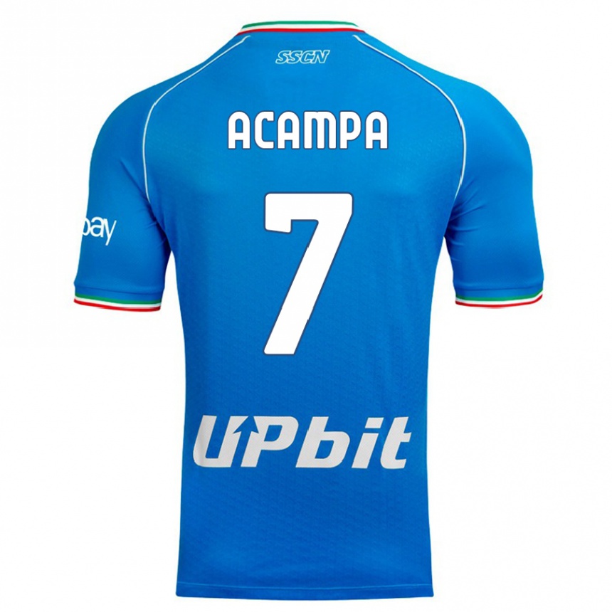 Niño Fútbol Camiseta Davide Acampa #7 Cielo Azul 1ª Equipación 2023/24 Perú