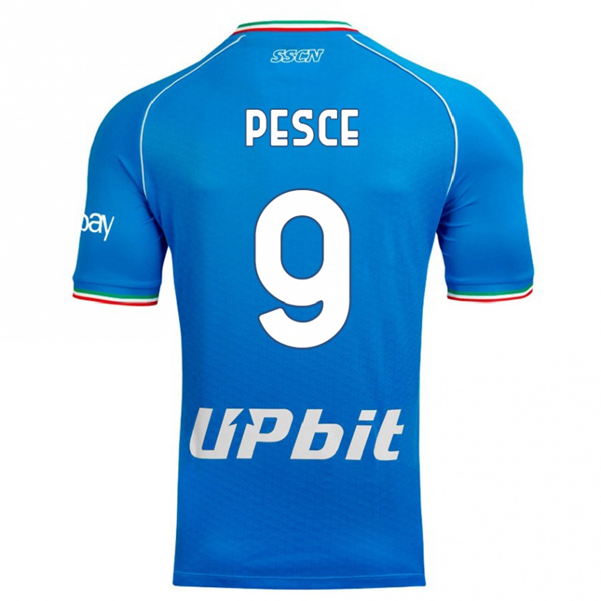 Niño Fútbol Camiseta Antonio Pesce #9 Cielo Azul 1ª Equipación 2023/24 Perú