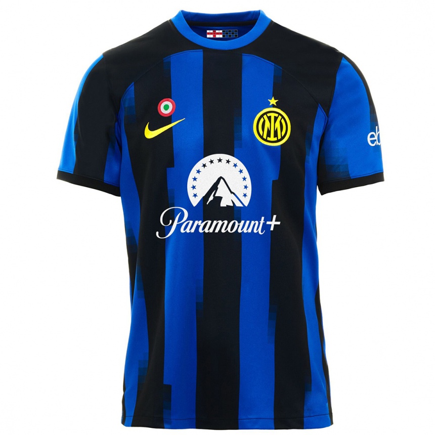 Niño Fútbol Camiseta Nicolo Barella #23 Azul Negro 1ª Equipación 2023/24 Perú