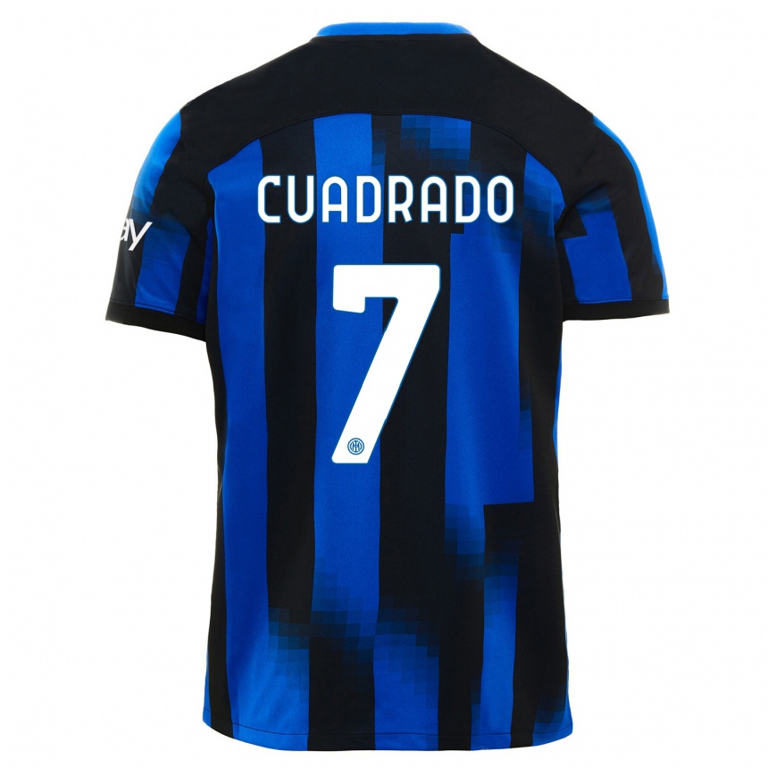 Niño Fútbol Camiseta Juan Cuadrado #7 Azul Negro 1ª Equipación 2023/24 Perú