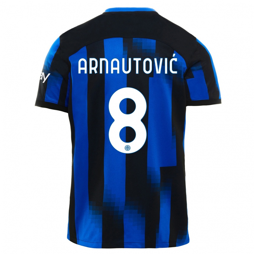 Niño Fútbol Camiseta Marko Arnautovic #8 Azul Negro 1ª Equipación 2023/24 Perú