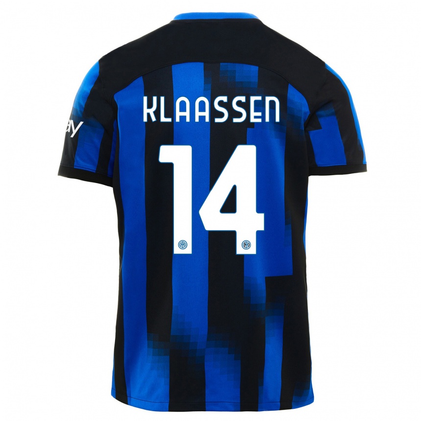 Niño Fútbol Camiseta Davy Klaassen #14 Azul Negro 1ª Equipación 2023/24 Perú