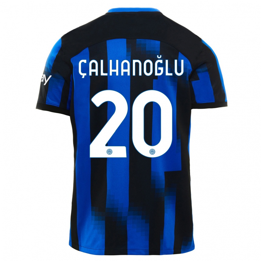 Niño Fútbol Camiseta Hakan Calhanoglu #20 Azul Negro 1ª Equipación 2023/24 Perú