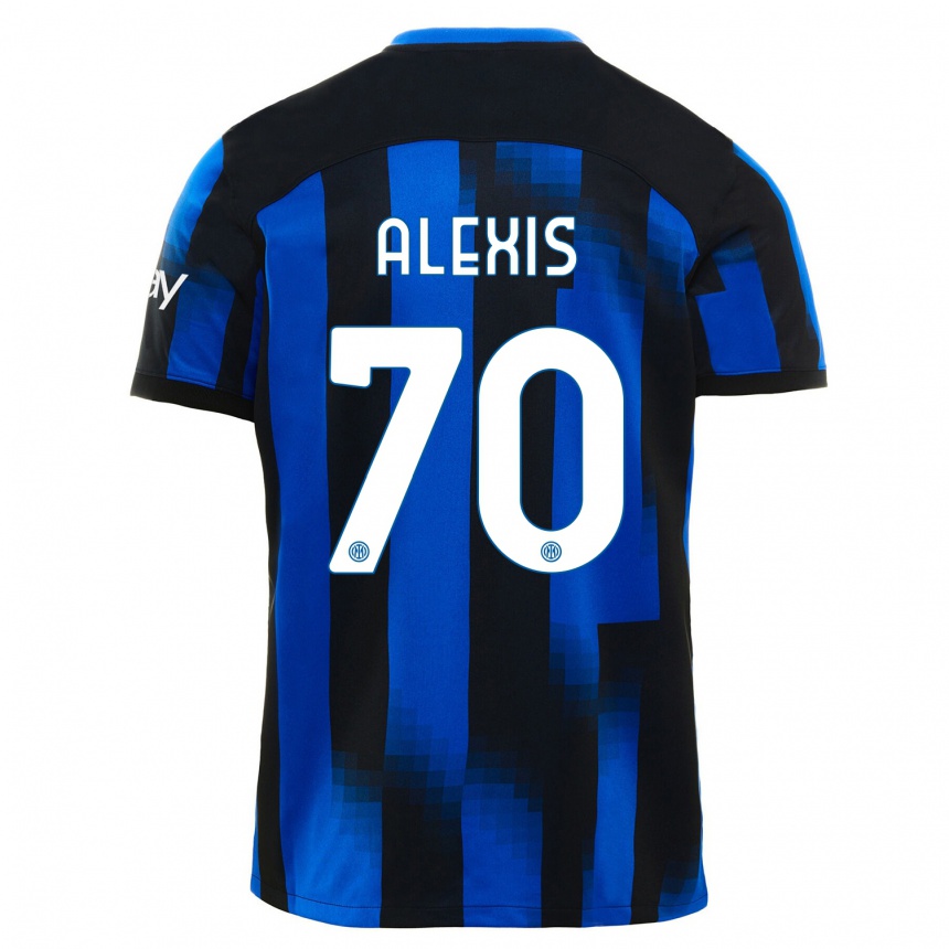 Niño Fútbol Camiseta Alexis Sanchez #70 Azul Negro 1ª Equipación 2023/24 Perú