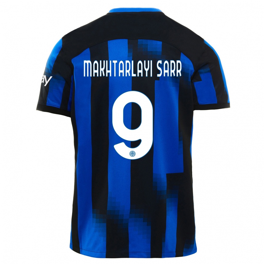 Niño Fútbol Camiseta Amadou Makhtarlayi Sarr #9 Azul Negro 1ª Equipación 2023/24 Perú