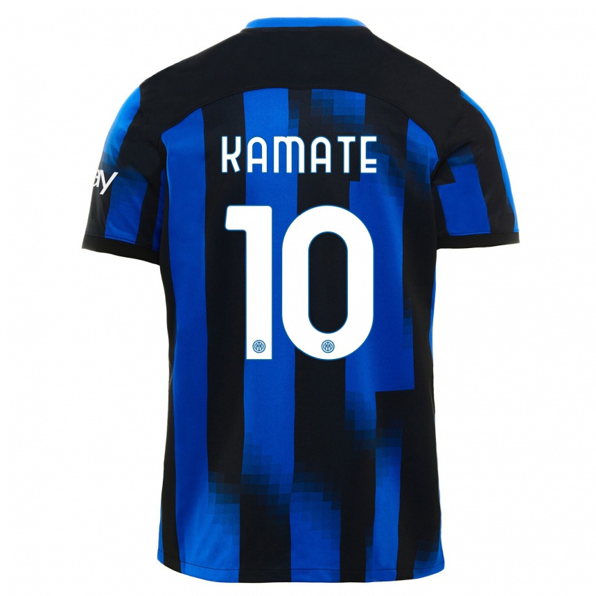 Niño Fútbol Camiseta Issiaka Kamate #10 Azul Negro 1ª Equipación 2023/24 Perú