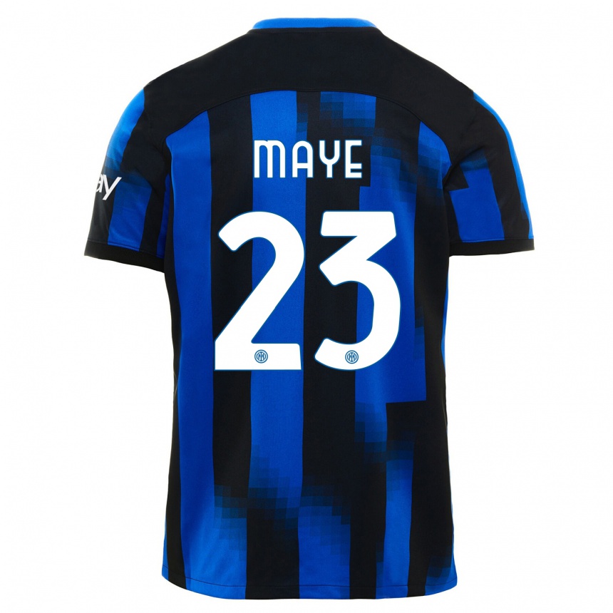 Niño Fútbol Camiseta Yvan Maye #23 Azul Negro 1ª Equipación 2023/24 Perú