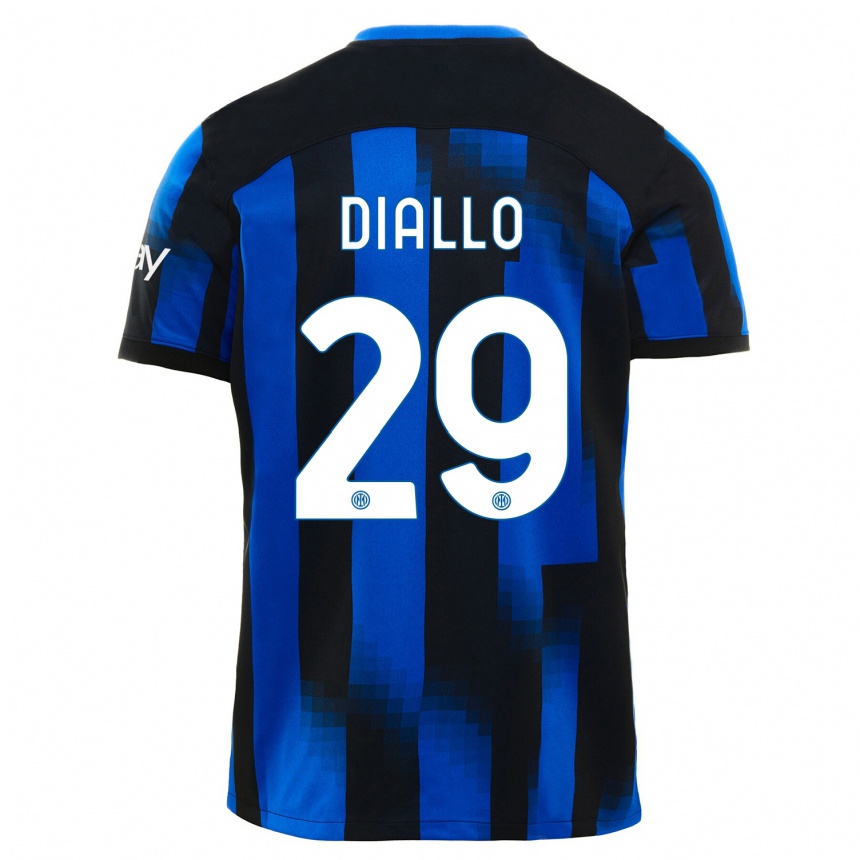 Niño Fútbol Camiseta Oumar Diallo #29 Azul Negro 1ª Equipación 2023/24 Perú