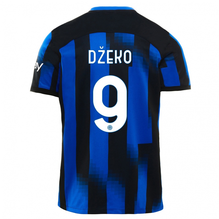 Niño Fútbol Camiseta Edin Dzeko #9 Azul Negro 1ª Equipación 2023/24 Perú