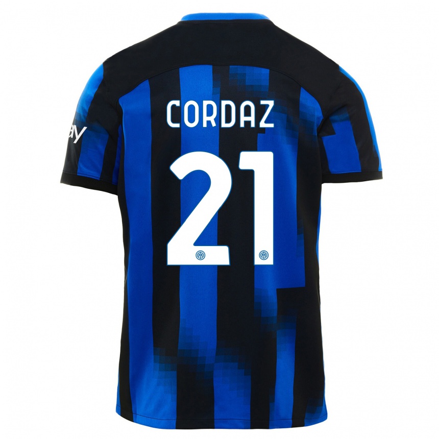 Niño Fútbol Camiseta Alex Cordaz #21 Azul Negro 1ª Equipación 2023/24 Perú