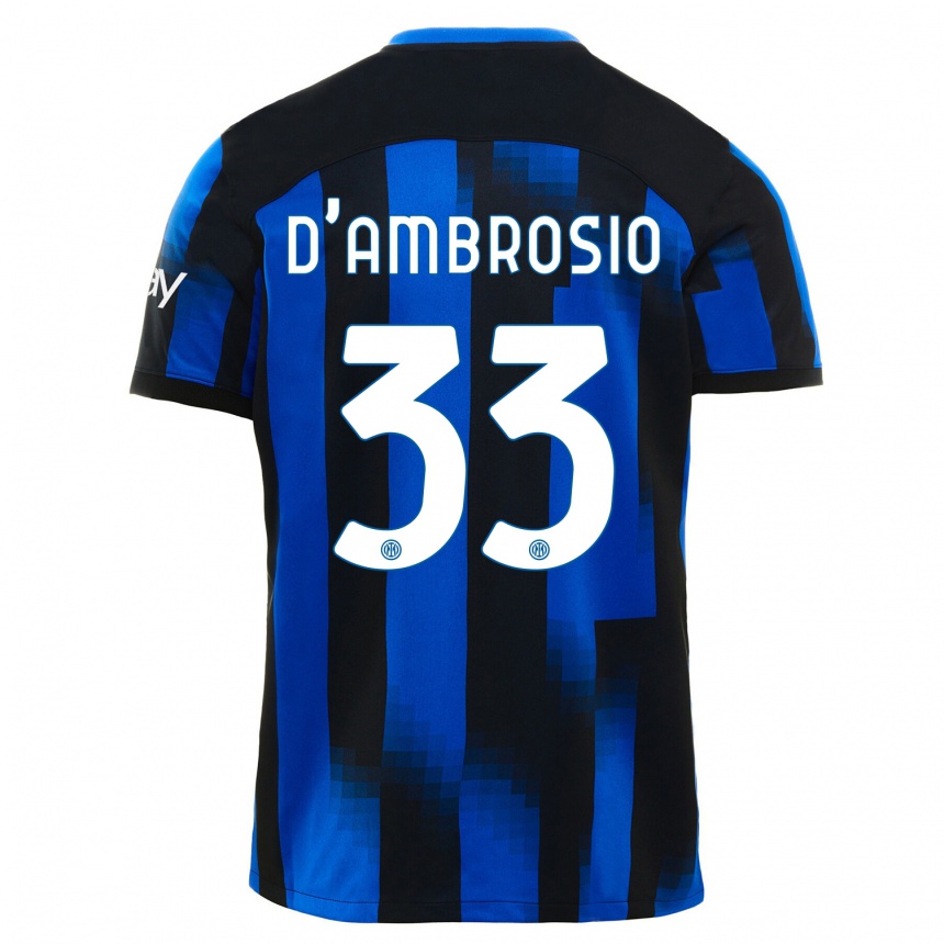 Niño Fútbol Camiseta Danilo D'ambrosio #33 Azul Negro 1ª Equipación 2023/24 Perú